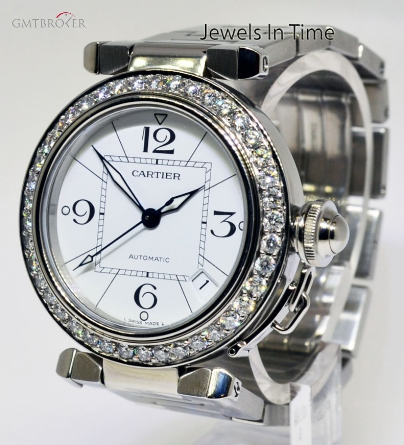 Cartier Pasha 35mm Steel  Diamond Automatic Watch 2324 2324 474391