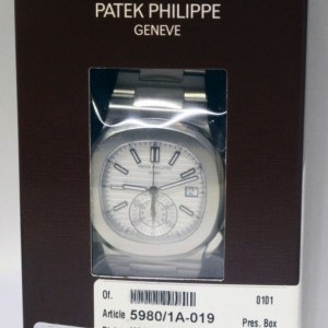 Patek Philippe Mens Nautilus Steel Chronograph Watch BoxPapers 59 5880/1A-019 161073