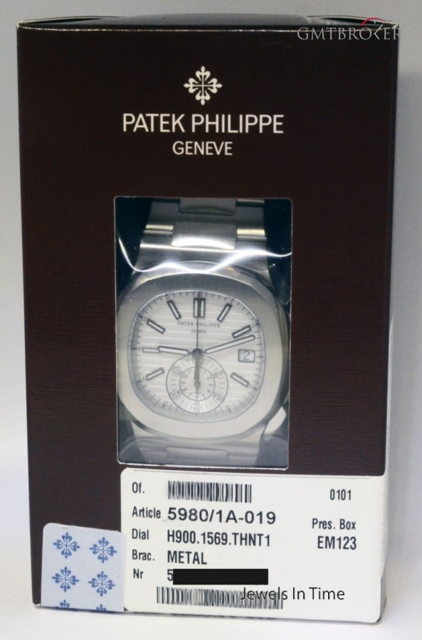 Patek Philippe Mens Nautilus Steel Chronograph Watch BoxPapers 59 5880/1A-019 161073