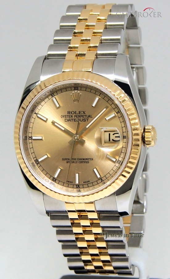 Rolex Details about   Datejust 18k Yellow Gold Steel Cha 116233 383155