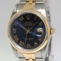 Rolex Datejust 18k Yellow Gold Stainless Steel Blue Roma