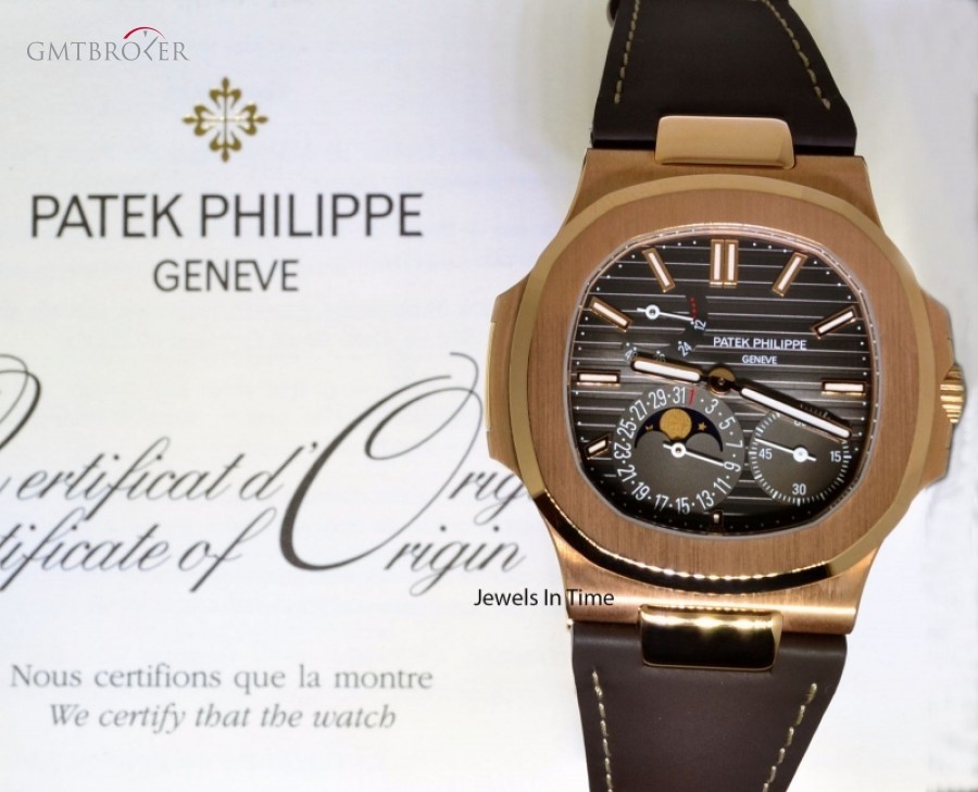 Patek Philippe Nautilus 18k Rose Gold Mens Watch BoxPapers 5712R- 5712R-001 438045