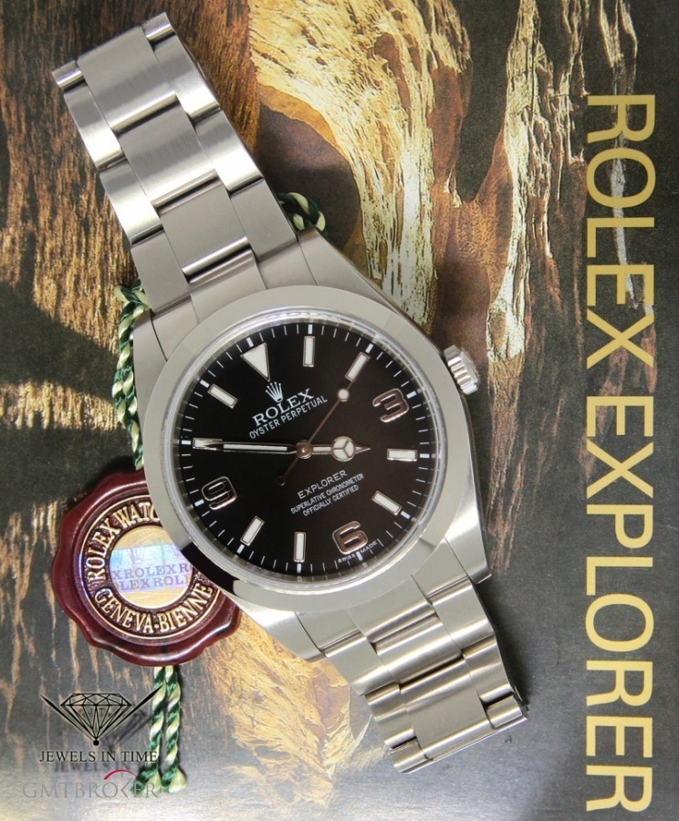 Rolex Explorer Stainless Steel Black Dial Automatic Mens 214270 439683
