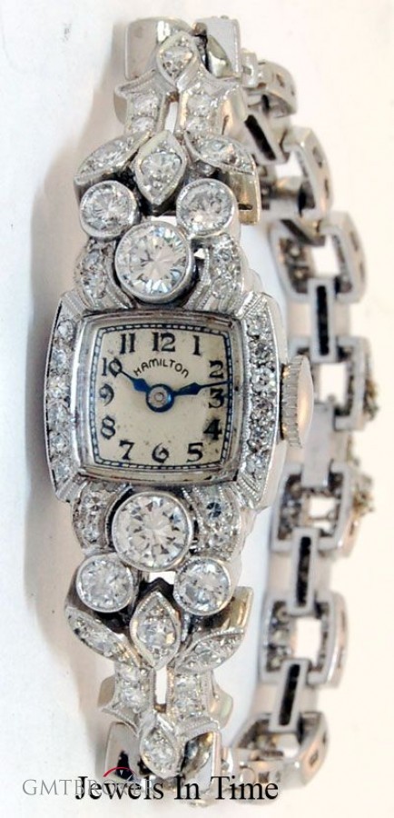 Hamilton Ladies Platinum  335 CT Diamond Watch nessuna 154797