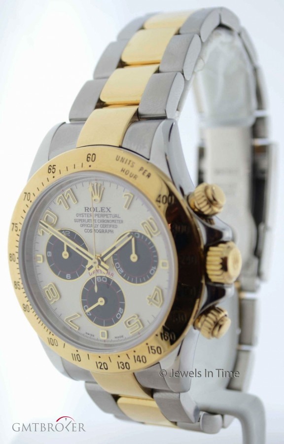 Rolex Daytona Chronograph 18k Gold  Steel Panda Dial Men 116523 183981