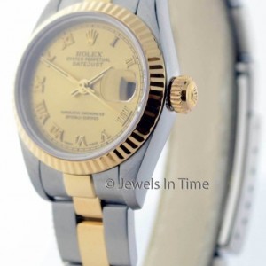 Rolex Ladies Datejust 79173 18k Gold  Steel Watch Roman 79173 155953