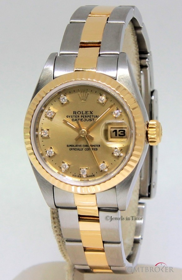 Rolex Datejust 18k Yellow Gold Stainless Steel Diamond D 69173 162947