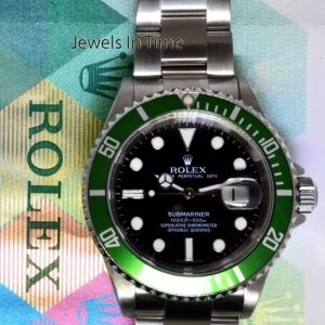 Rolex Green Submariner Steel Mens Automatic Watch  Box D 16610 485033
