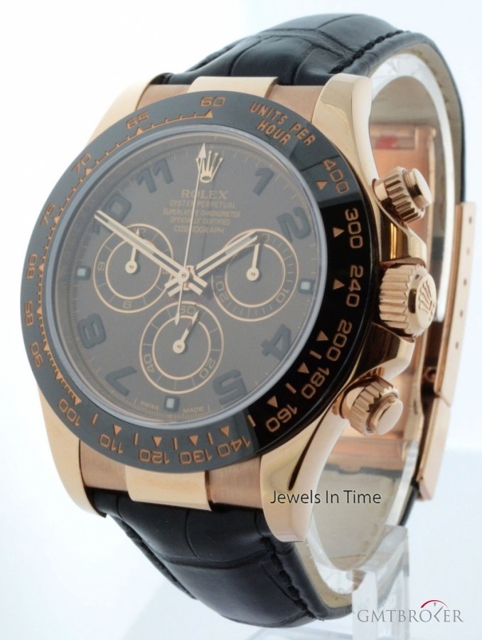 Rolex Daytona Chronograph 18k Rose Gold Watch Ceramic Bo 116515LN 161083