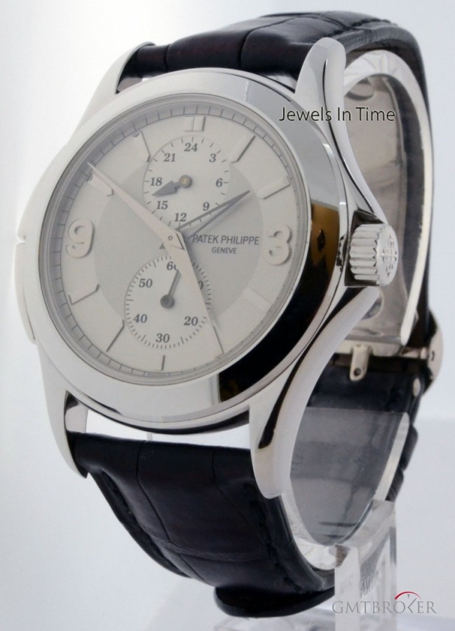 Patek Philippe Travel Time 18k White Gold Mens Mechanical Watch B 5134G-011 163107