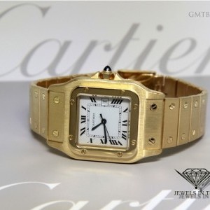 Cartier Santos Date 18k Yellow Gold White Dial Automatic M nessuna 432603