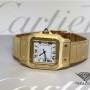 Cartier Santos Date 18k Yellow Gold White Dial Automatic M