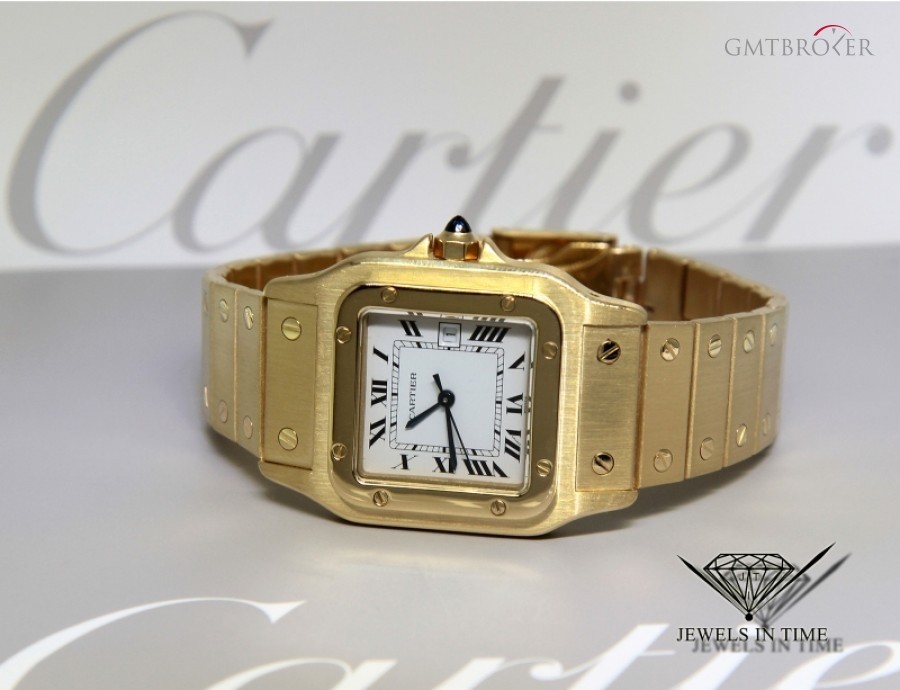 Cartier Santos Date 18k Yellow Gold White Dial Automatic M nessuna 432603