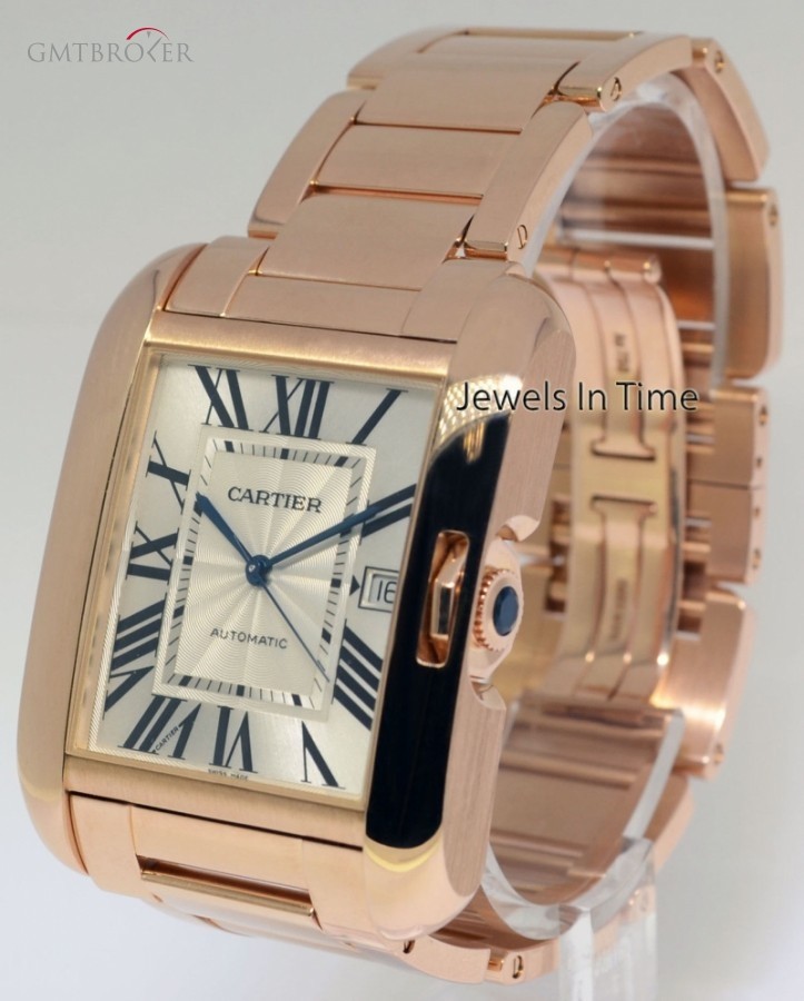 Cartier Tank Anglaise 18k Rose Gold XL Mens Automatic Watc W5310002 282931