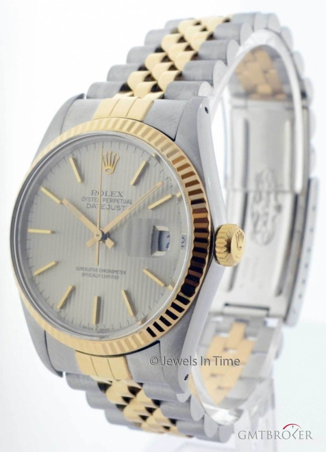Rolex Mens Datejust 18k Gold  Steel Automatic Watch Tape 16013 157309