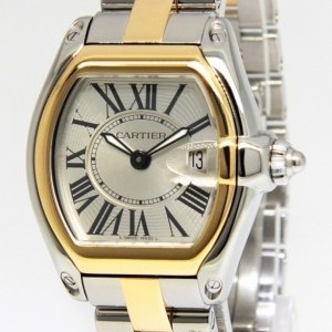Cartier Roadster 18k Yellow Gold Steel Silver Dial Ladies 2675 429693