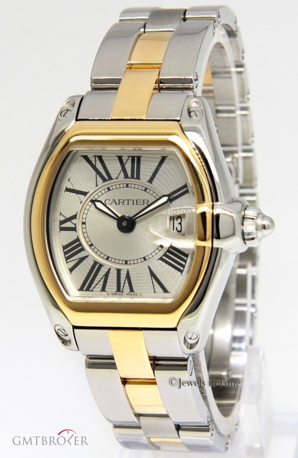 Cartier Roadster 18k Yellow Gold Steel Silver Dial Ladies 2675 429693