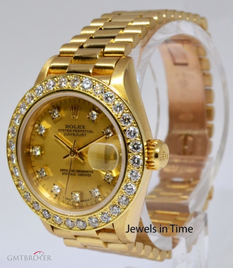 Rolex Datejust President 18k Yellow Gold  Diamond Ladies 69178 445857