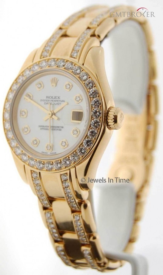 Rolex Datejust Pearlmaster 80298 A 18k Yellow Gold MOP nessuna 155211