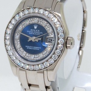 Rolex Ladies Pearlmaster Watch 80299 18k White Gold and 80299 156059