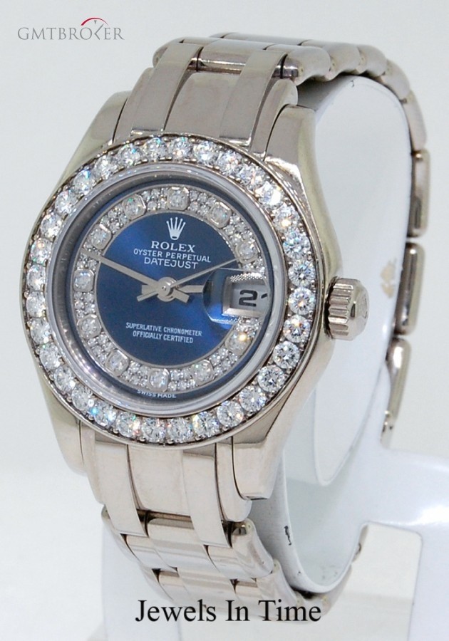 Rolex Ladies Pearlmaster Watch 80299 18k White Gold and 80299 156059