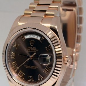 Rolex Day-Date II 18k Everose Gold Chocolate Dial Watch 218235 197559