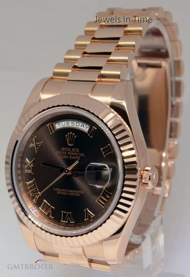 Rolex Day-Date II 18k Everose Gold Chocolate Dial Watch 218235 197559