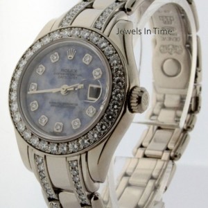 Rolex Pearlmaster 18k White Gold  Diamond Ladies Watch B 69299 159155