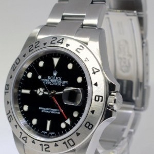 Rolex Explorer II Black Dial Steel Mens Watch  Papers 16 16570 349743
