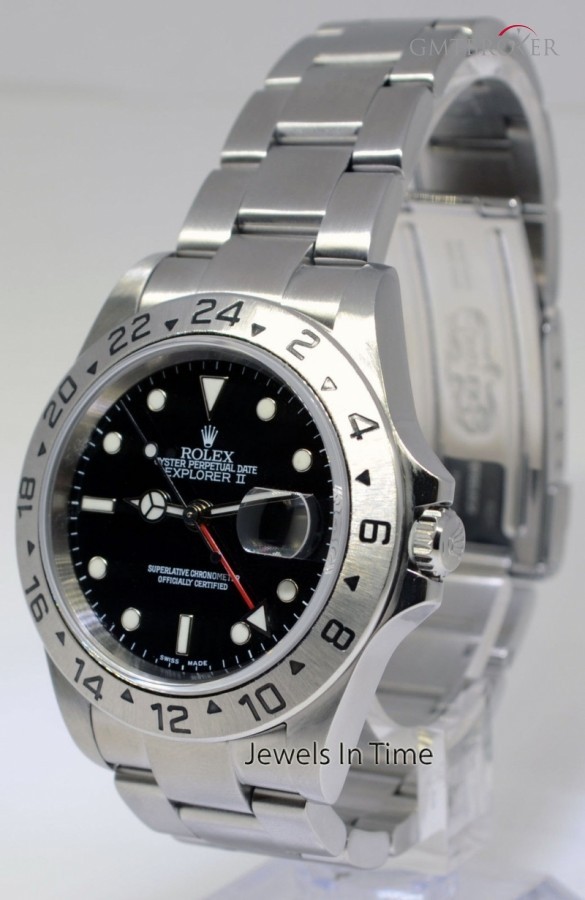 Rolex Explorer II Black Dial Steel Mens Watch  Papers 16 16570 349743