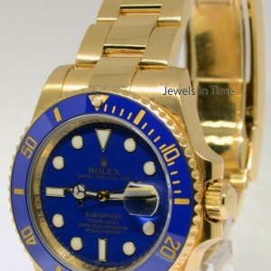 Rolex Submariner 18k Yellow Gold Ceramic Watch  Box V 11 116618 161749