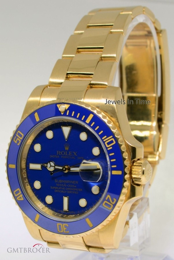 Rolex Submariner 18k Yellow Gold Ceramic Watch  Box V 11 116618 161749