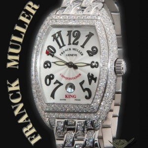 Franck Muller Conquistador 18k White Gold Diamond Mens Watch 800 8002SCKINGD 443649