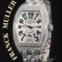 Franck Muller Conquistador 18k White Gold Diamond Mens Watch 800