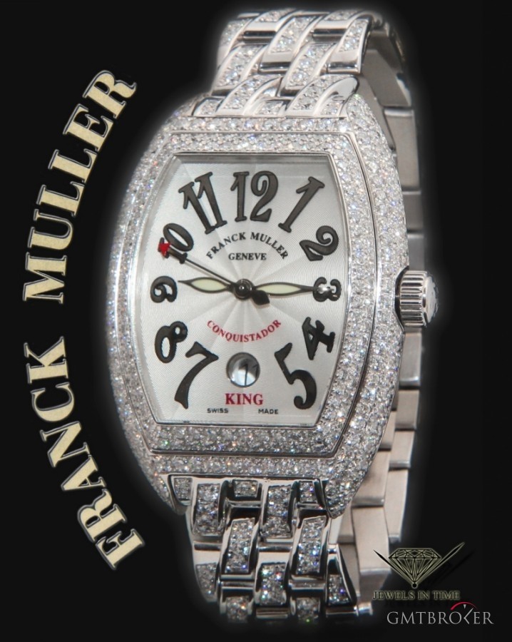 Franck Muller Conquistador 18k White Gold Diamond Mens Watch 800 8002SCKINGD 443649