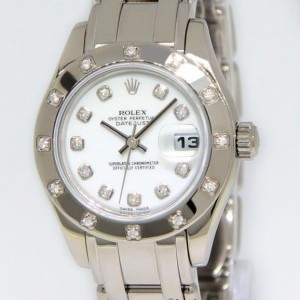 Rolex Masterpiece Pearlmaster Datejust 18k White Gold Di 80319 163491