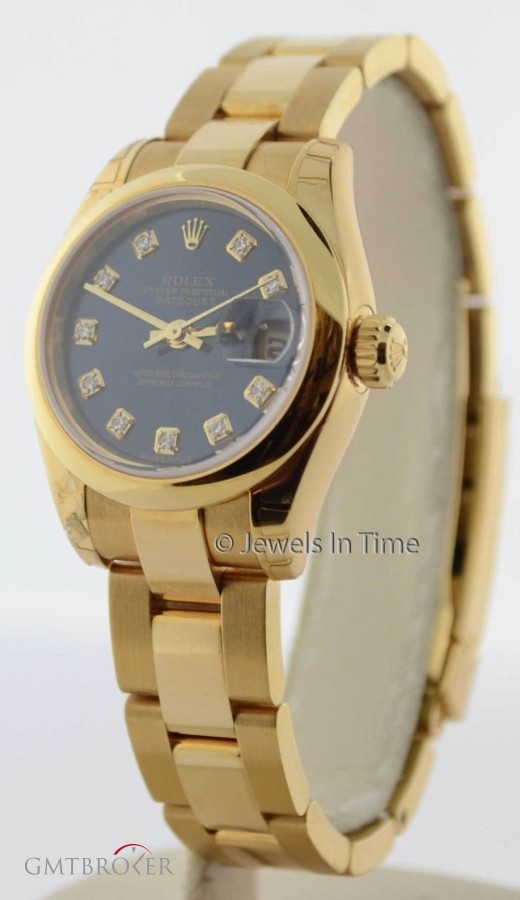 Rolex Ladies Datejust 179168 18k Yellow Gold Watch Diamo 179168 155967