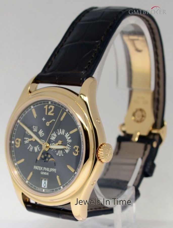 Patek Philippe Mens Annual Calendar Moon 18k Gold Watch BoxPapers 5146J-010 390001