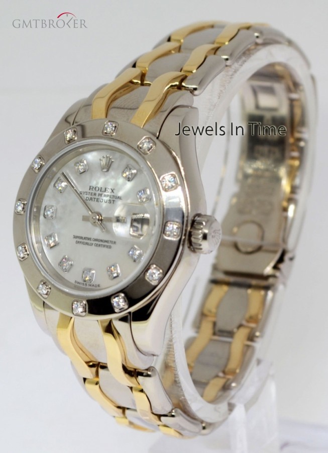 Rolex Pearlmaster 18k White  Yellow Gold  Diamond Watch 80319 416439