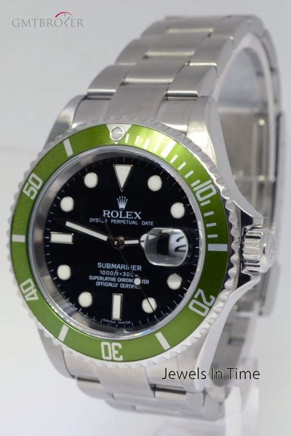 Rolex Green Submariner 50th Anniversary Steel Dive Watch 16610 404159