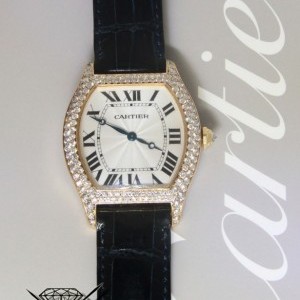 Cartier Tortue 18k Yellow Gold Diamond Manual Ladies Watch 2496 436247