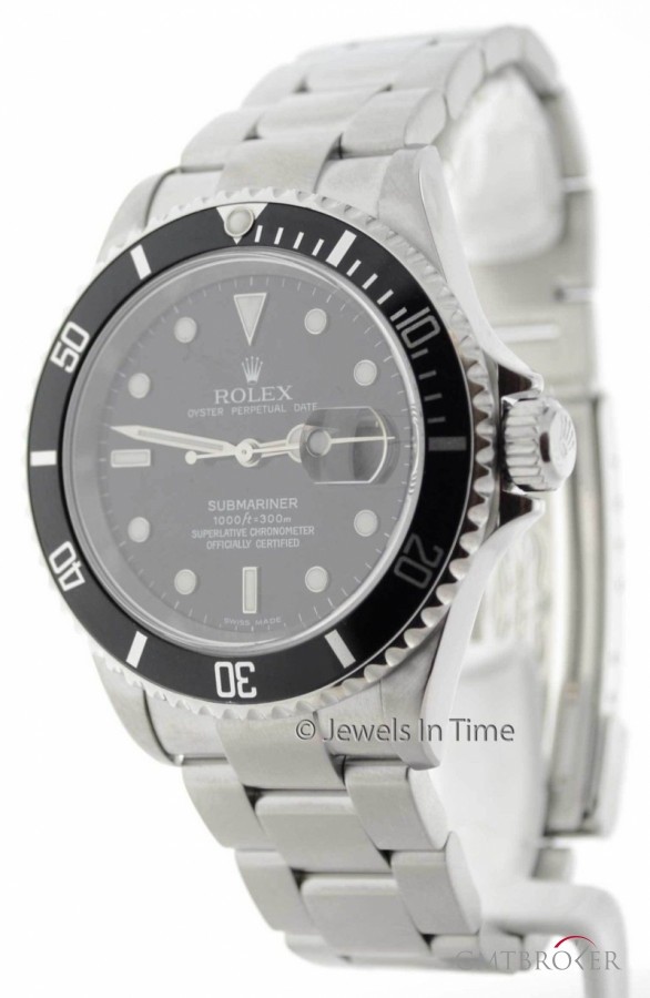 Rolex Submariner 40mm Stainless Steel Black Dial Mens Wa 16610T 269213
