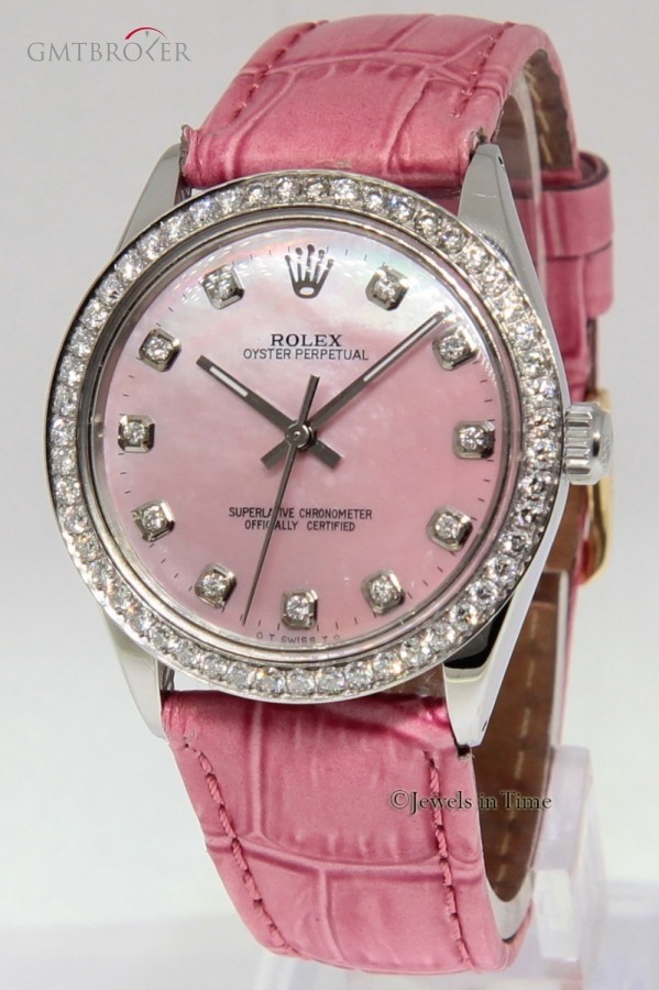 Rolex Oyster Perpetual Stainless Steel Pink MOP Diamond 1002 392771