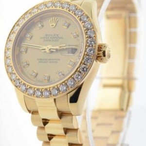 Rolex Ladies Datejust President 18k Yellow Gold  Diamond 179178 157005