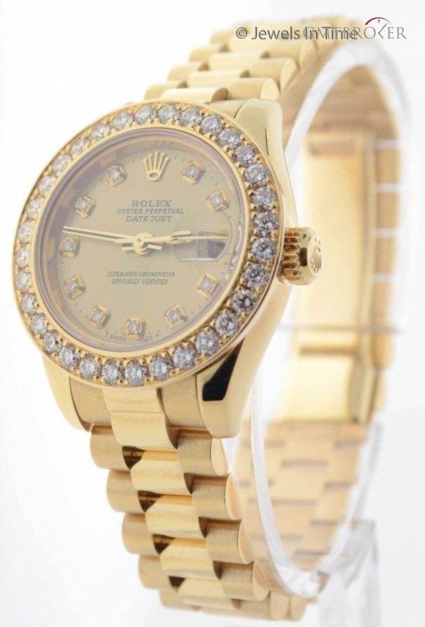 Rolex Ladies Datejust President 18k Yellow Gold  Diamond 179178 157005