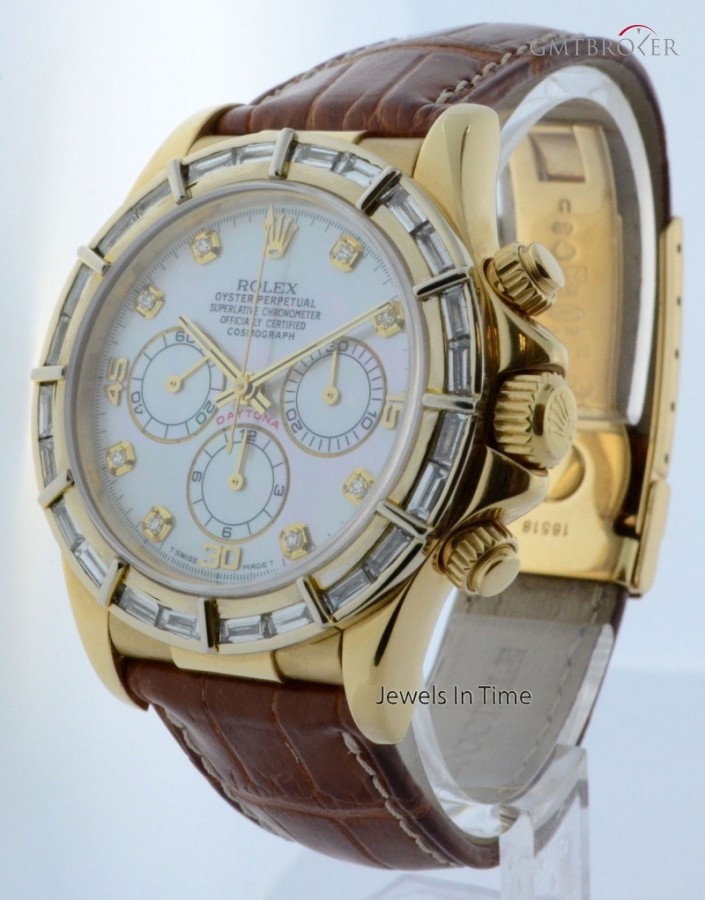Rolex Daytona Chronograph Zenith 18k Gold  Diamond Bezel 16518 158957
