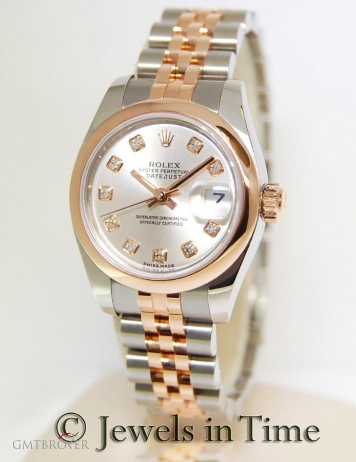 Rolex Datejust 179161 D 18k Pink Gold  Steel Diamond Dia nessuna 155409