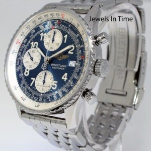 Breitling Old Navitimer Steel Automatic Chronograph Blue Dia A13322 352255