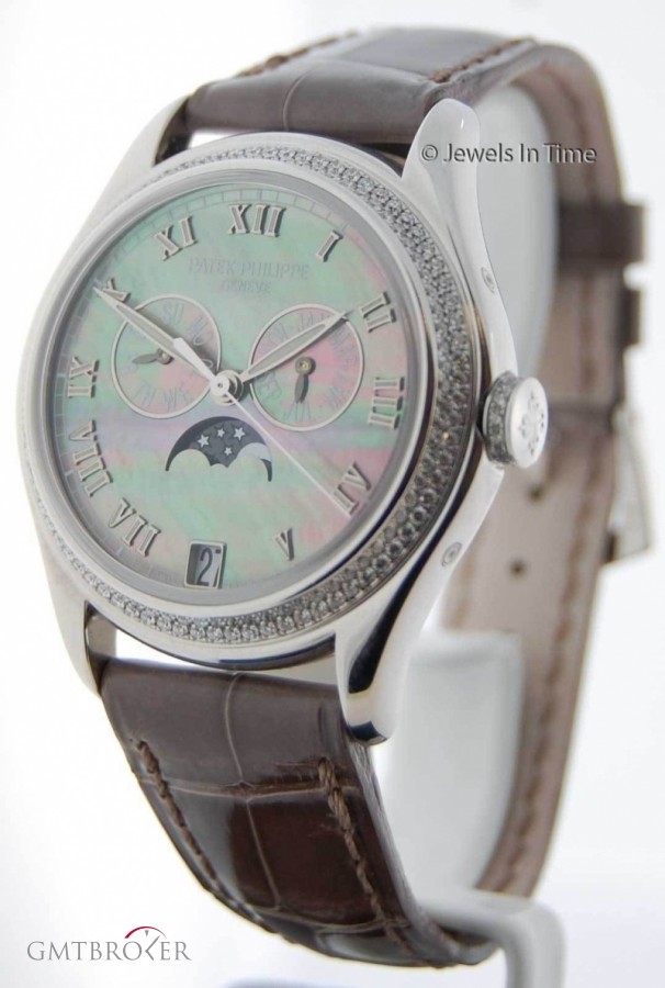 Patek Philippe Complications 18k White Gold MOP  Diamond Watch Bo nessuna 155187
