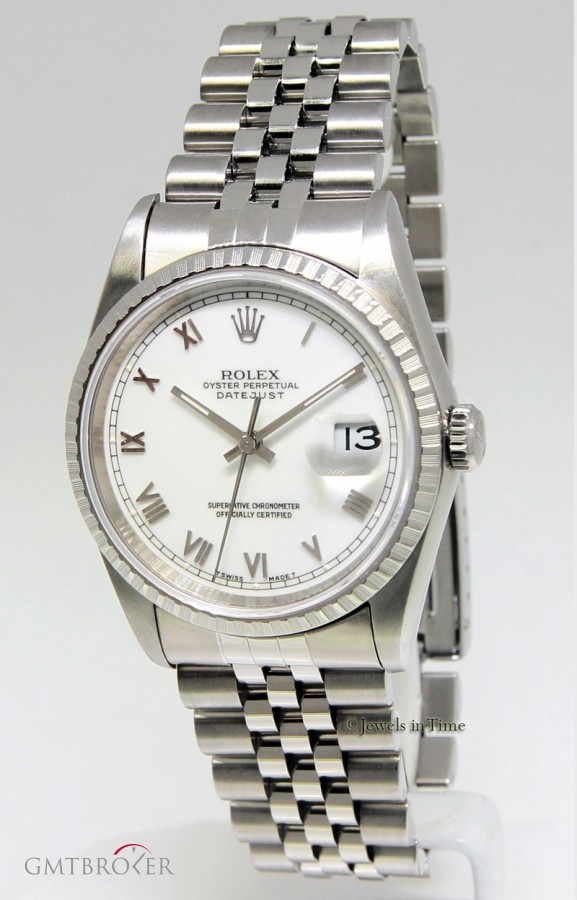Rolex Datejust Stainless Steel White Roman Dial Automati 16220 162173
